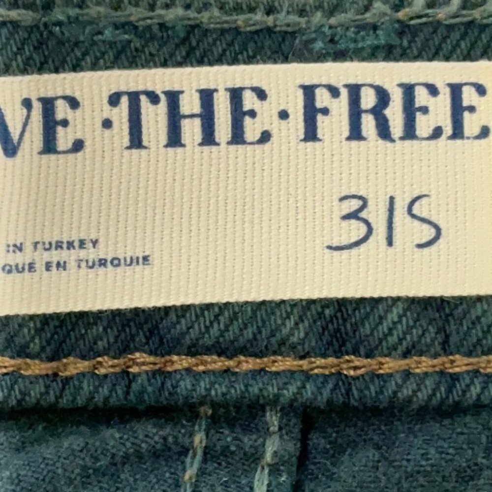 NWT Rare Size Free People We The Free Good Luck Barrel Jeans Luke Green 31S Boho - Picture 8 of 16